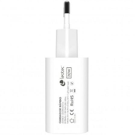 Cargador de pared leotec lecsph20w1w/ 1xusb tipo-c/ 20w - Imagen 2
