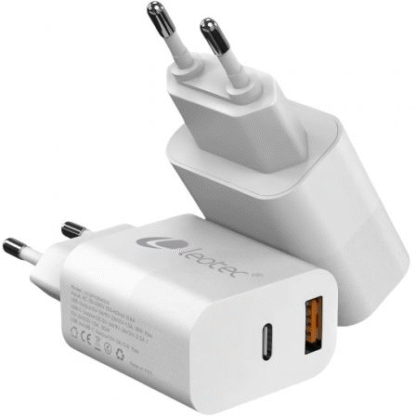 Cargador de pared gan leotec lecsph30w2w/ 1xusb tipo-c/ 1xusb/ 30w - Imagen 2