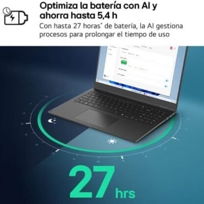 Portátil lg gram 15z80t-g.au75b ryzen ai 7-350/ 16gb/ 512gb ssd/ 15.6"/ win11 - Imagen 3