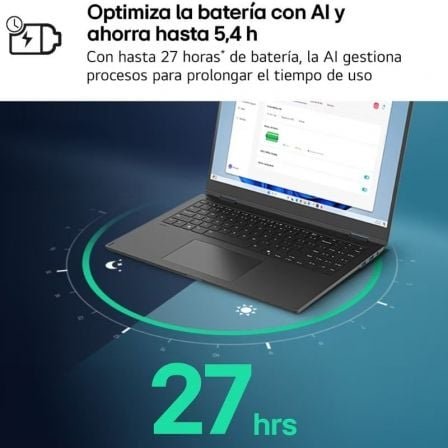 Portátil lg gram 15z80t-g.au75b ryzen ai 7-350/ 16gb/ 512gb ssd/ 15.6"/ win11 - Imagen 3