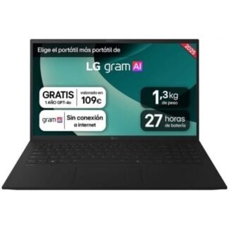 Portátil lg gram 15zd80t-g.ax55b ryzen ai 5-340/ 16gb/ 512gb ssd/ 15.6"/ sin sistema operativo