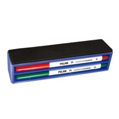 Pack milan 165894/ borrador de pizarra magnético + 4 rotuladores para pizarra/  3.7mm/ colores surtidos