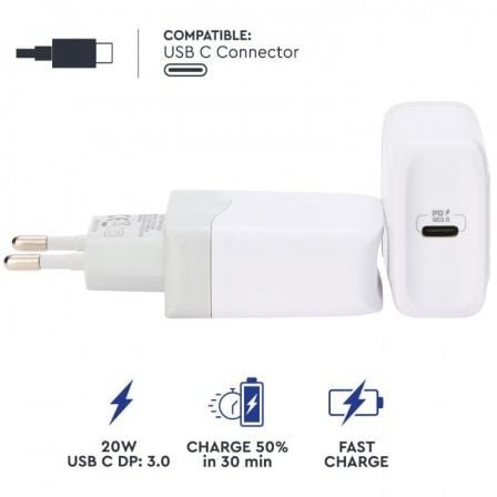 Cargador de pared myway mwacc0005/ 1xusb tipo-c/ 20w - Imagen 2