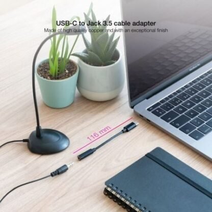 Conversor usb tipo-c nanocable 10.24.1205/ usb tipo-c macho - jack 3.5 hembra - Imagen 3