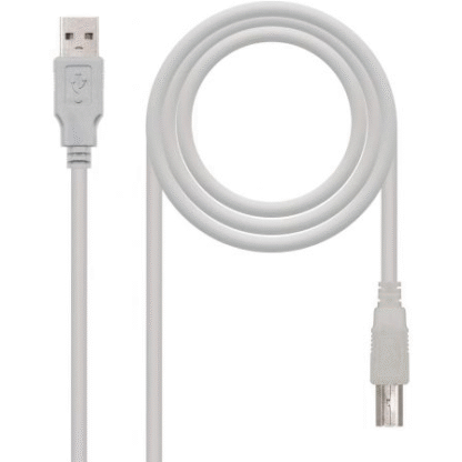 Cable usb 2.0 impresora nanocable 10.01.0103/ usb tipo-b macho - usb macho/ 1.8m/ beige - Imagen 2