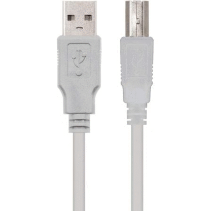 Cable usb 2.0 impresora nanocable 10.01.0103/ usb tipo-b macho - usb macho/ 1.8m/ beige - Imagen 3