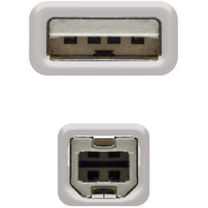 Cable usb 2.0 impresora nanocable 10.01.0103/ usb tipo-b macho - usb macho/ 1.8m/ beige - Imagen 4