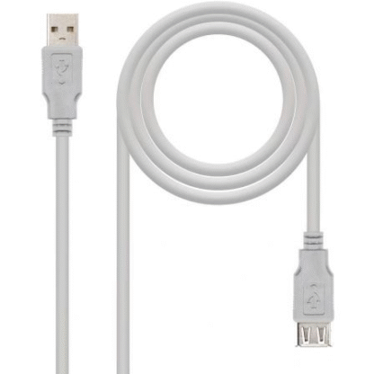 Cable alargador usb 2.0 nanocable 10.01.0204/ usb macho - usb hembra/ 3m/ beige - Imagen 2