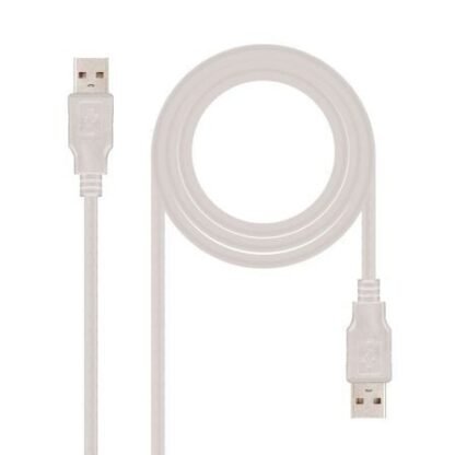 Cable usb 2.0 nanocable 10.01.0302/ usb macho - usb macho/ 1m/ beige