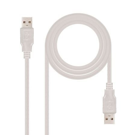 Cable usb 2.0 nanocable 10.01.0302/ usb macho - usb macho/ 1m/ beige