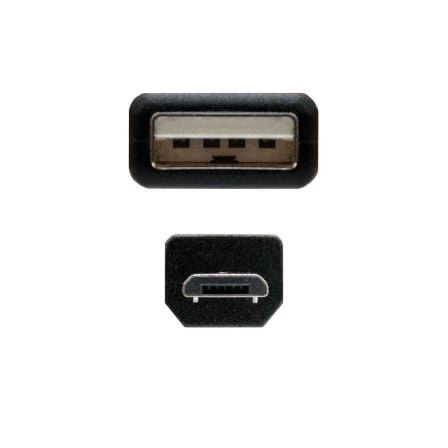 Cable usb 2.0 nanocable 10.01.0500/ usb macho - microusb macho/ 80cm/ negro - Imagen 3