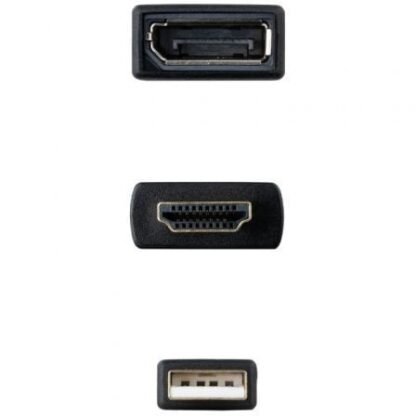 Cable conversor nanocable 10.16.0205/ hdmi macho - displayport hembra/ 20cm/ negro - Imagen 2