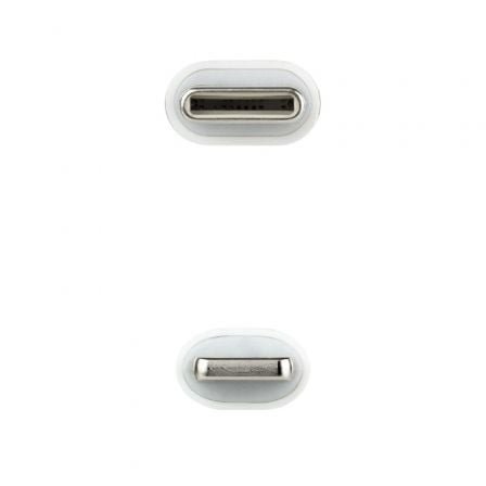 Cable usb 2.0 tipo-c lightning nanocable 10.10.0600/ usb tipo-c macho - lightning macho/ 50cm/ blanco - Imagen 3