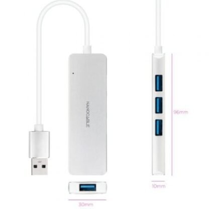 Hub usb 3.0 nanocable 10.16.4602/ 4xusb/ gris - Imagen 2