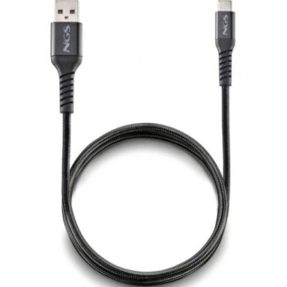 Cable usb 2.0 ngs knot-ac/ usb macho - usb tipo-c macho/ hasta 12w/ 480mbps/ 1m/ negro