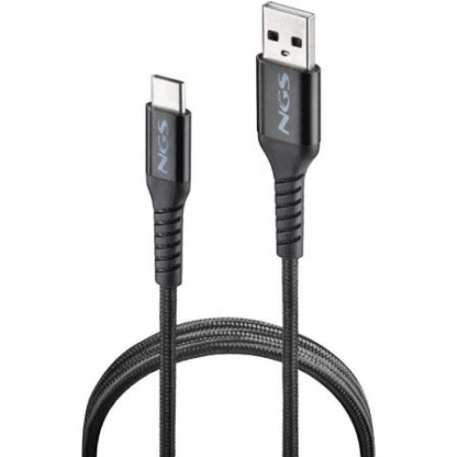 Cable usb 2.0 ngs knot-ac/ usb macho - usb tipo-c macho/ hasta 12w/ 480mbps/ 1m/ negro - Imagen 2