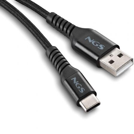 Cable usb 2.0 ngs knot-ac/ usb macho - usb tipo-c macho/ hasta 12w/ 480mbps/ 1m/ negro - Imagen 3
