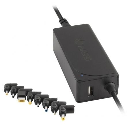 Cargador de portátil ngs w-45w/ 45w/ automático/ 8 conectores/ voltaje 19-20v/ 1 usb