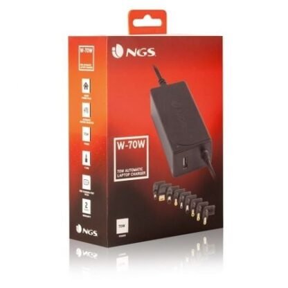 Cargador de portátil ngs w-70w/ 70w/ automático/ 9 conectores/ voltaje 18.5-20v/ 1 usb - Imagen 3