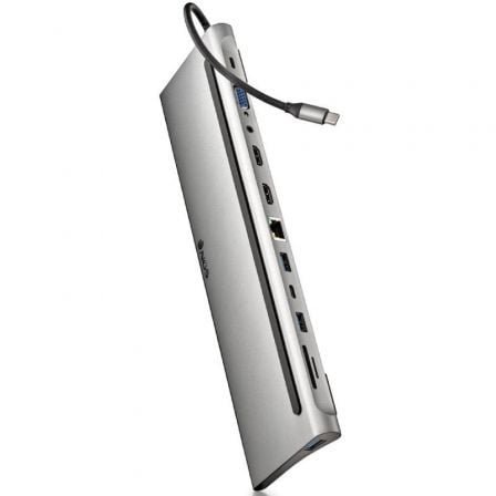 Docking usb tipo-c ngs wonderdock12/ 3xusb/ 2xhdmi/ 1xvga/ 1xrj45/ 1xlector de tarjetas/ 1xjack 3.5/ 1xusb tipo-c pd/ gris - Imagen 2