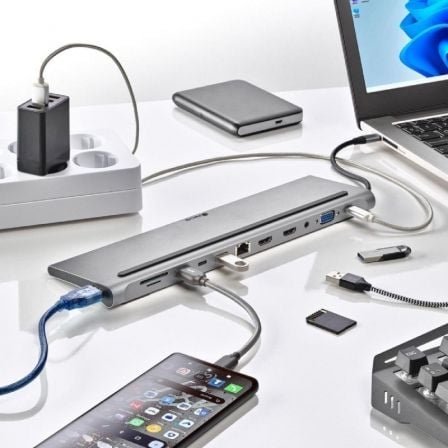 Docking usb tipo-c ngs wonderdock12/ 3xusb/ 2xhdmi/ 1xvga/ 1xrj45/ 1xlector de tarjetas/ 1xjack 3.5/ 1xusb tipo-c pd/ gris - Imagen 4
