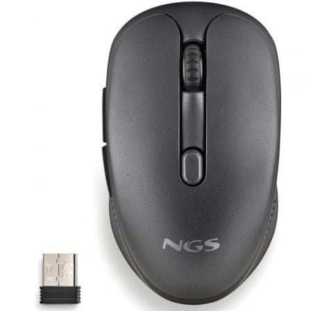 Ratón inalámbrico ngs evo spook silencioso/ batería recargable/ hasta 1600 dpi/ negro - Imagen 2