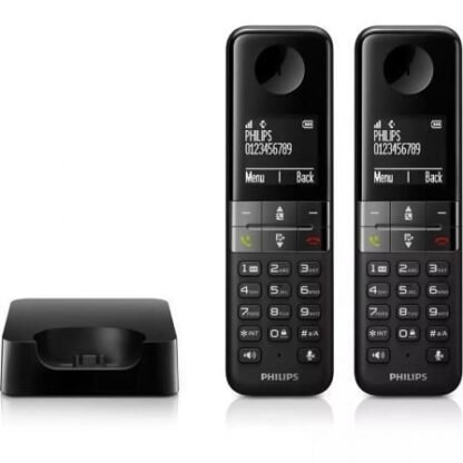 Teléfono inalámbrico philips d4702b/34/ pack duo/ negro - Imagen 2