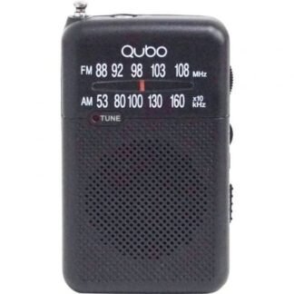 Radio portátil qubo r-s1/ con cable/ a pilas/ negra