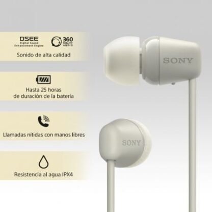 Auriculares inalámbricos intrauditivos sony wi-c100/ con micrófono/ bluetooth/ beige - Imagen 4