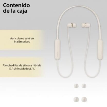 Auriculares inalámbricos intrauditivos sony wi-c100/ con micrófono/ bluetooth/ beige - Imagen 5