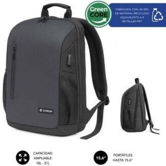 Mochila subblim xpand air padding backpack para portátiles hasta 15.6"/ puerto usb/ negro