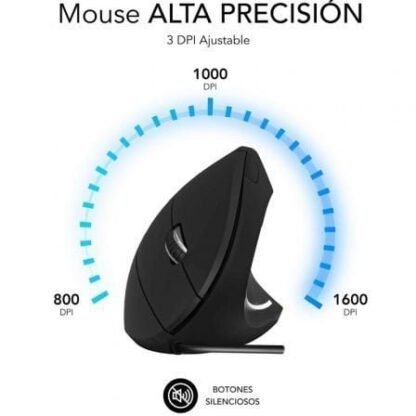 Ratón vertical subblim glide vertical ergo wired/ hasta 1600 dpi/ negro - Imagen 4