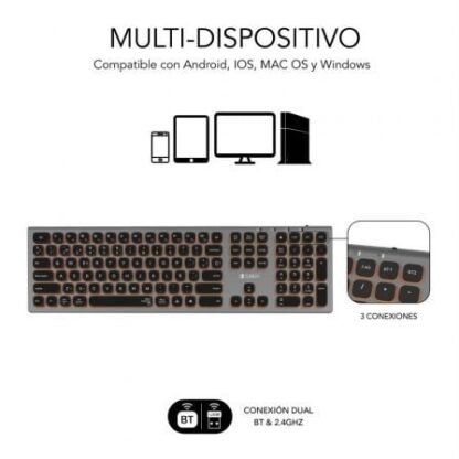 Teclado inalámbrico subblim master/ gris y negro - Imagen 3