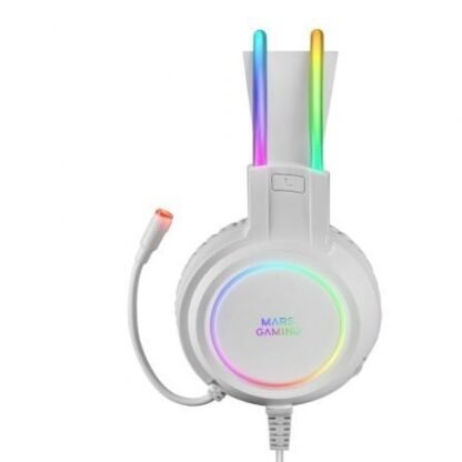 Auriculares gaming con micrófono mars gaming mhrgb/ jack 3.5/ blancos - Imagen 2