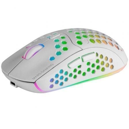 Ratón gaming inalámbrico mars gaming mmw3w/ batería recargable/ hasta 3200 dpi/ blanco - Imagen 2
