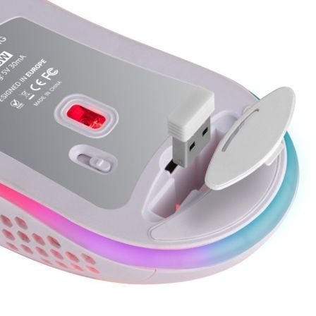 Ratón gaming inalámbrico mars gaming mmw3w/ batería recargable/ hasta 3200 dpi/ blanco - Imagen 4