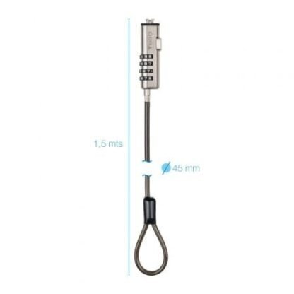 Cable de seguridad tipo nano para portátiles tooq tqclkc0035-g/ 1.5m - Imagen 3