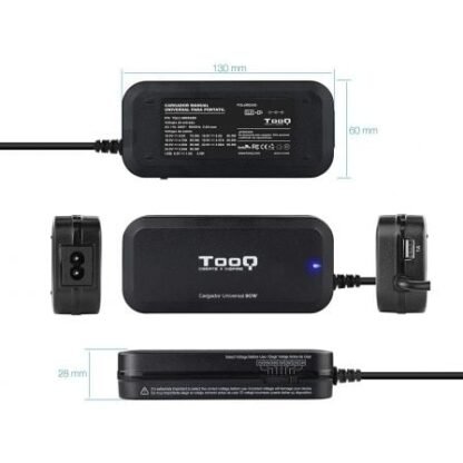 Cargador de portátil tooq tqlc-90bs02m/ 90w/ manual/ 12 conectores/ voltaje 15-24v/ 1 usb - Imagen 4