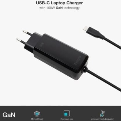 Cargador de portátil gan tooq tqlc-usbcgan100pd-c usb tipo-c/ 100w/ automático/ voltaje 5-20v - Imagen 3