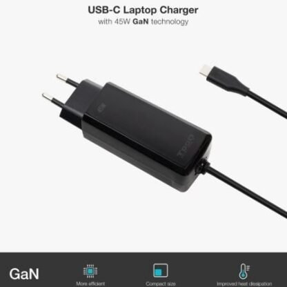 Cargador de portátil gan tooq tqlc-usbcgan100pd-c usb tipo-c/ 45w/ automático/ voltaje 5-20v - Imagen 3