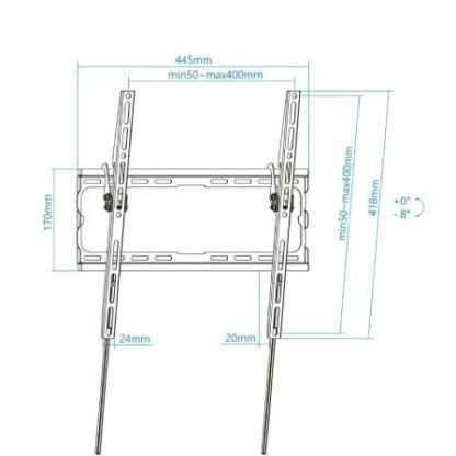 Soporte de pared fijo / inclinable tooq lp1071t-b para tv de 32-70"/ hasta 45kg - Imagen 3
