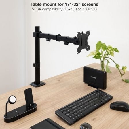 Soporte de mesa para monitor tooq db1801tn-b/ giratorio/ inclinable/ hasta 8kg - Imagen 3
