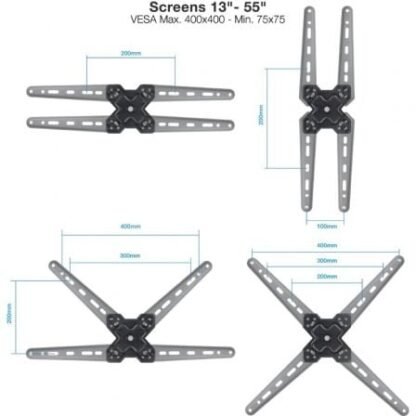 Soporte de pared extensible/ giratorio/ inclinable tooq lp1356tn-b para tv de 13-55"/ hasta 25kg - Imagen 2