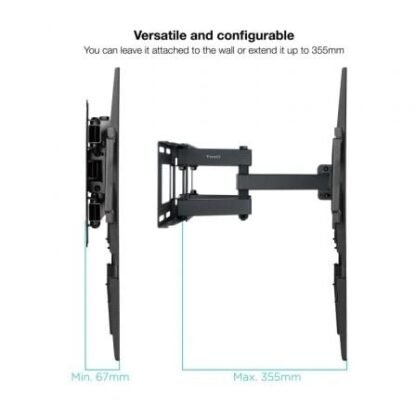 Soporte de pared giratorio/ inclinable/ nivelable tooq lp7866tn-b para tv de 37-80"/ hasta 40kg - Imagen 4