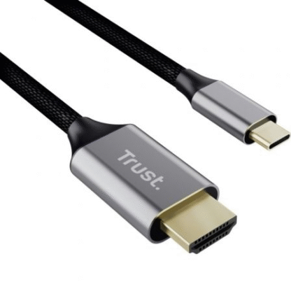 Cable conversor hdmi 4k trust calyx/ usb tipo-c macho - hdmi macho/ 2m/ gris - Imagen 2