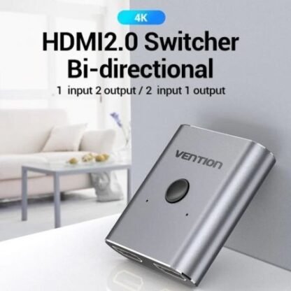 Switch conmutador 4k hdmi 2.0 bidireccional vention afuh0 hdmi hembra / 2x hdmi hembra - Imagen 2