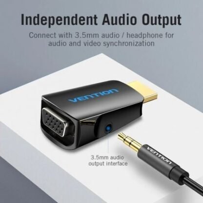 Adaptador conversor vention aidb0/ hdmi macho a vga hembra/ audio jack 3.5mm - Imagen 2