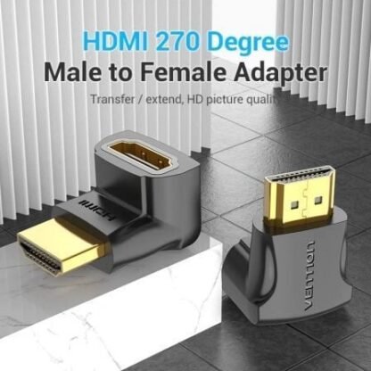 Adaptador hdmi 4k 270º vention ainb0/ hdmi macho - hdmi hembra - Imagen 2