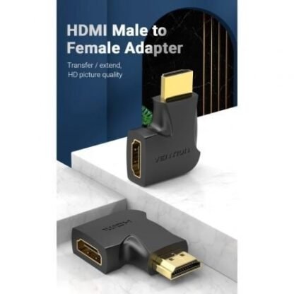 Adaptador hdmi 4k 90º vention aipb0/ hdmi macho - hdmi hembra - Imagen 4