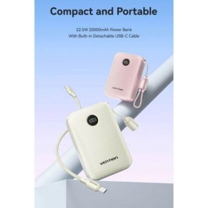 Powerbank 20000mah vention fkbn0-c/ 22.5w/ beige - Imagen 2